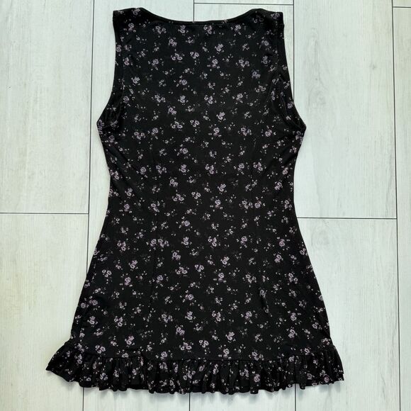 Kimchi Blue Urban Outfitters Sienna Ditsy Floral Black Mini Dress Size Medium - Picture 8 of 13
